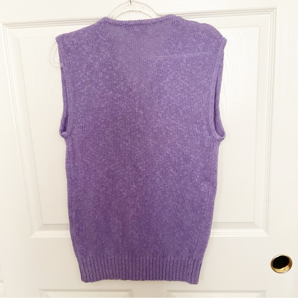 Yves Saint Laurent Linen Blend Purple Knit Vest Vintage MEDIUM - Picture 2 of 5